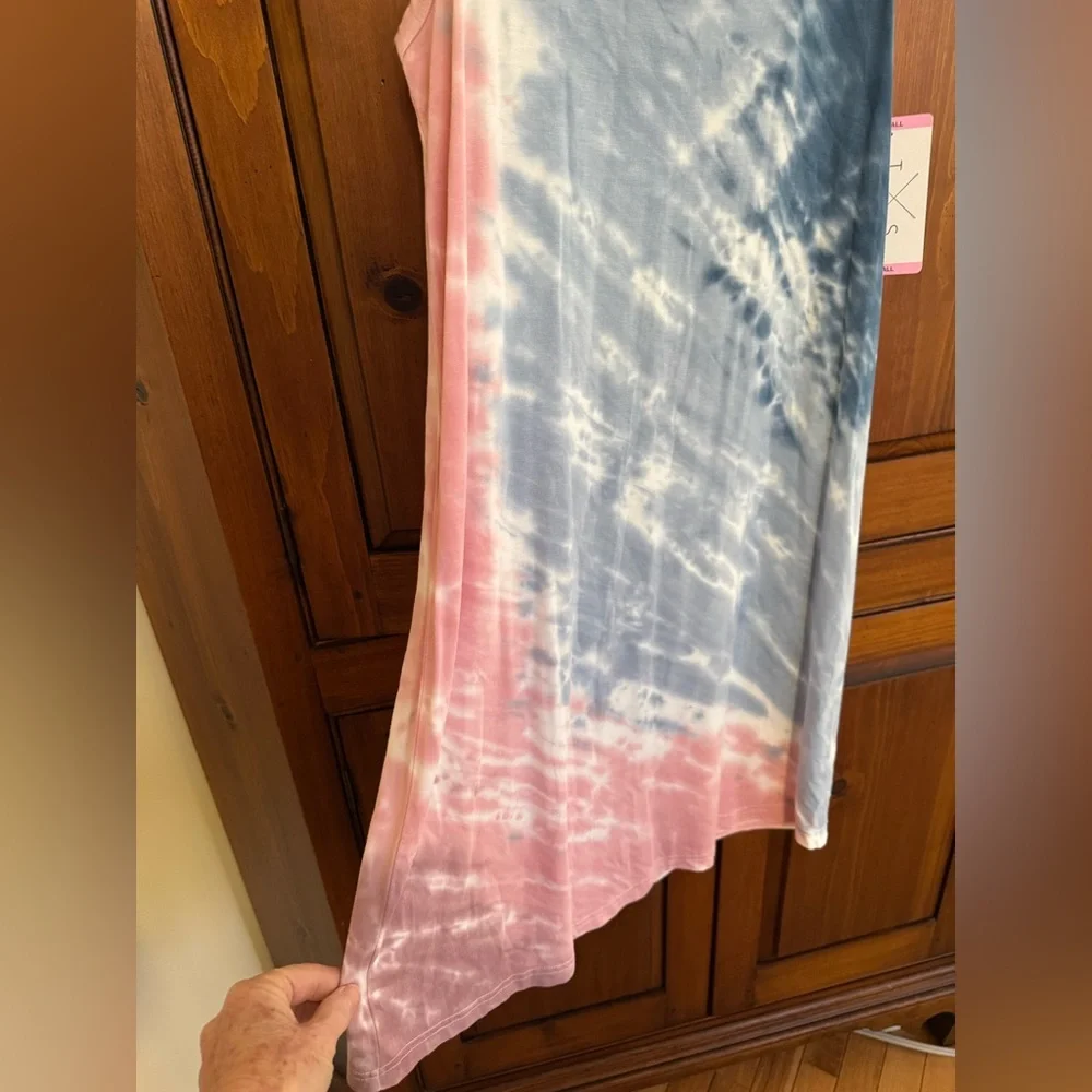 Thread & Supply Size Small Tie-Dye Sleeveless Tank Midi Dress in Blue & Pink NWT